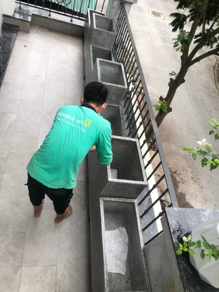 Giai đoạn hình thành chậu xi măng